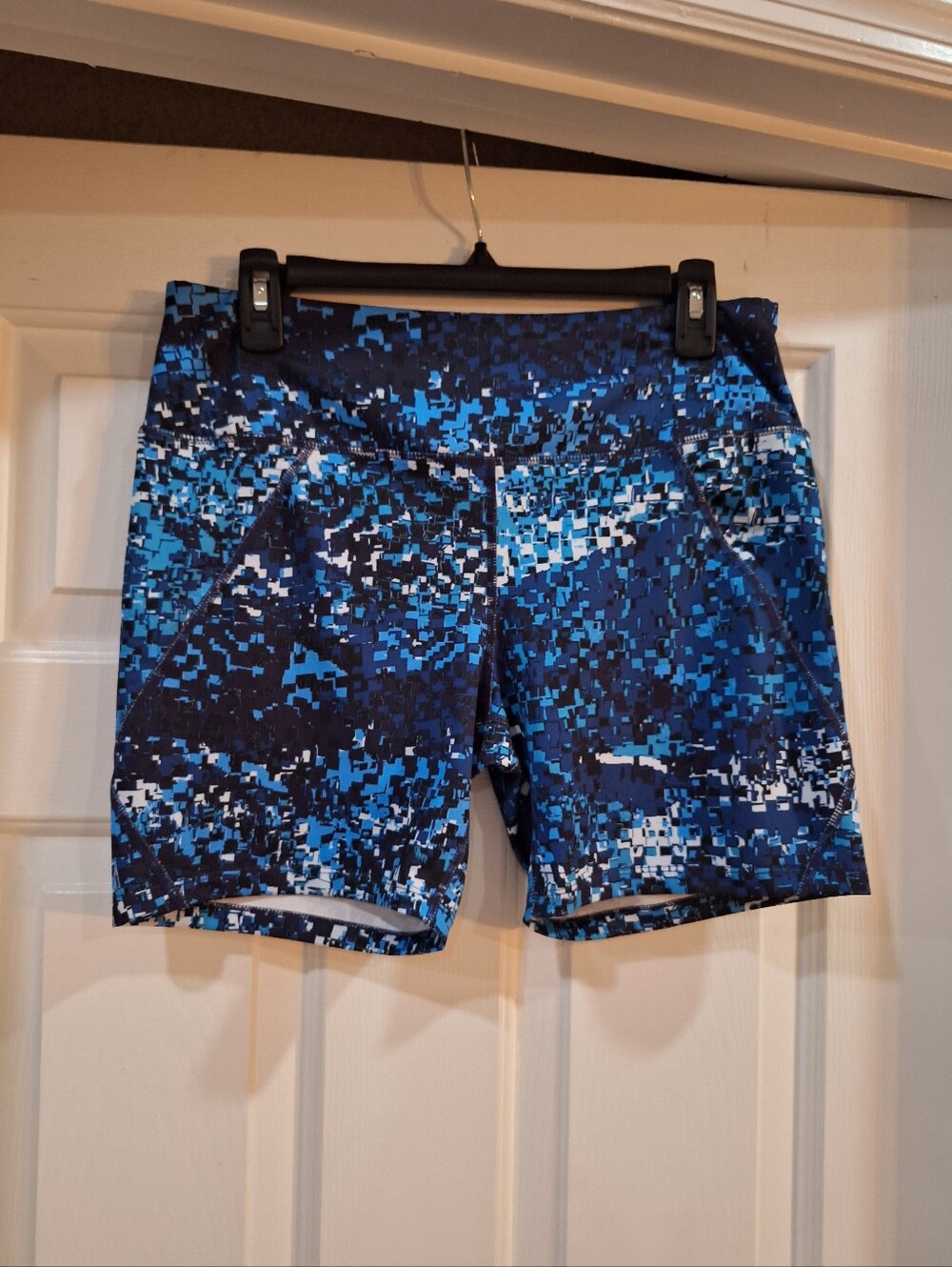 Fila Blue Pixel-Print Athletic Shorts